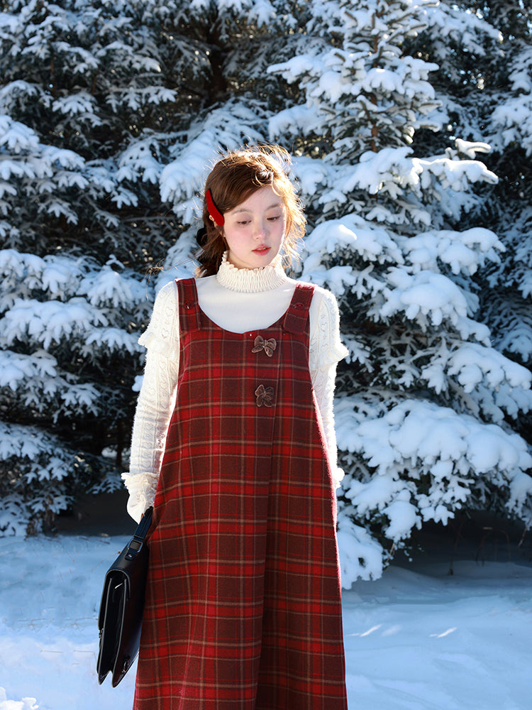 Snowberry Plaid Jumper Dress - ntbhshop Snowberry Plaid Jumper Dress - ntbhshop