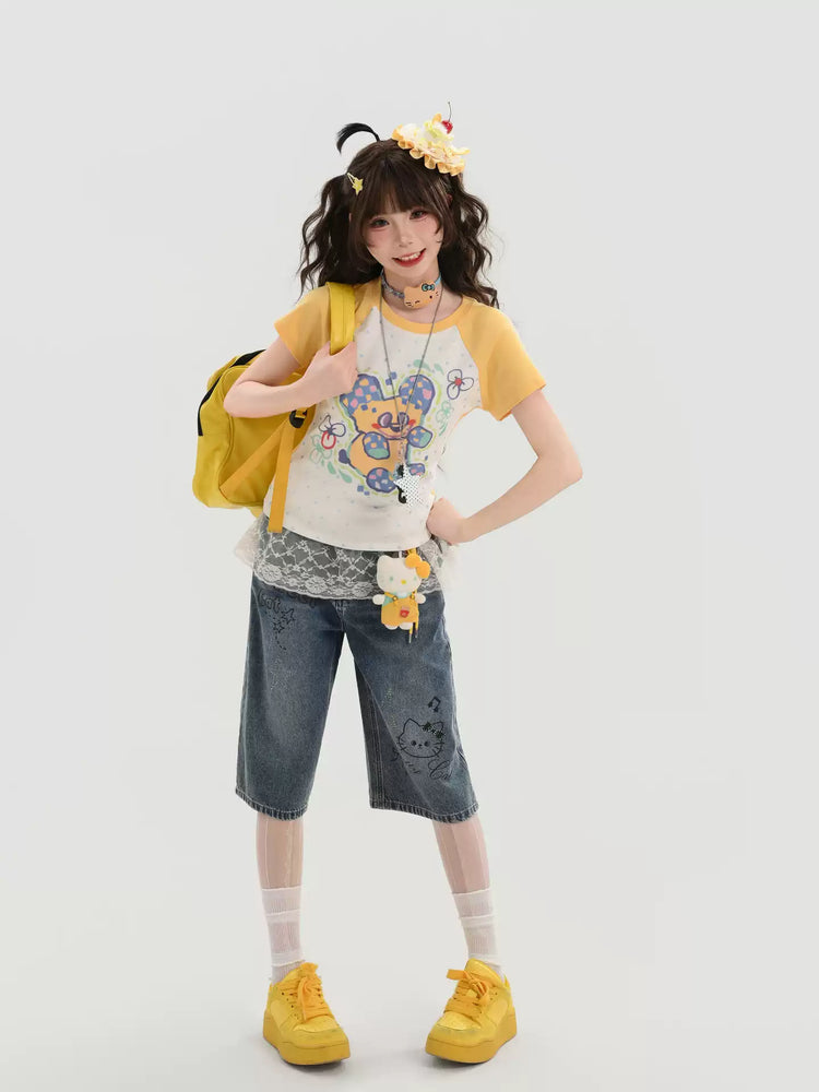Sunny Teddy Baby Tee-Tops-ntbhshop