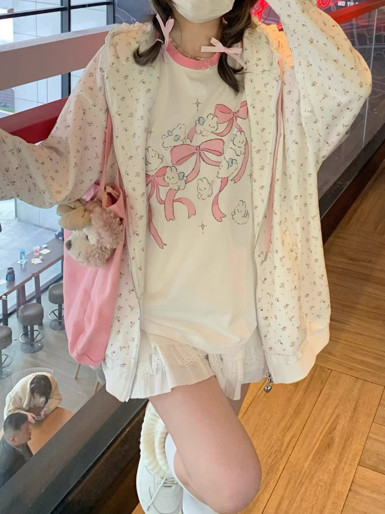 Meadow Kitty Cottage Oversize Hooded Jacket-ntbhshop