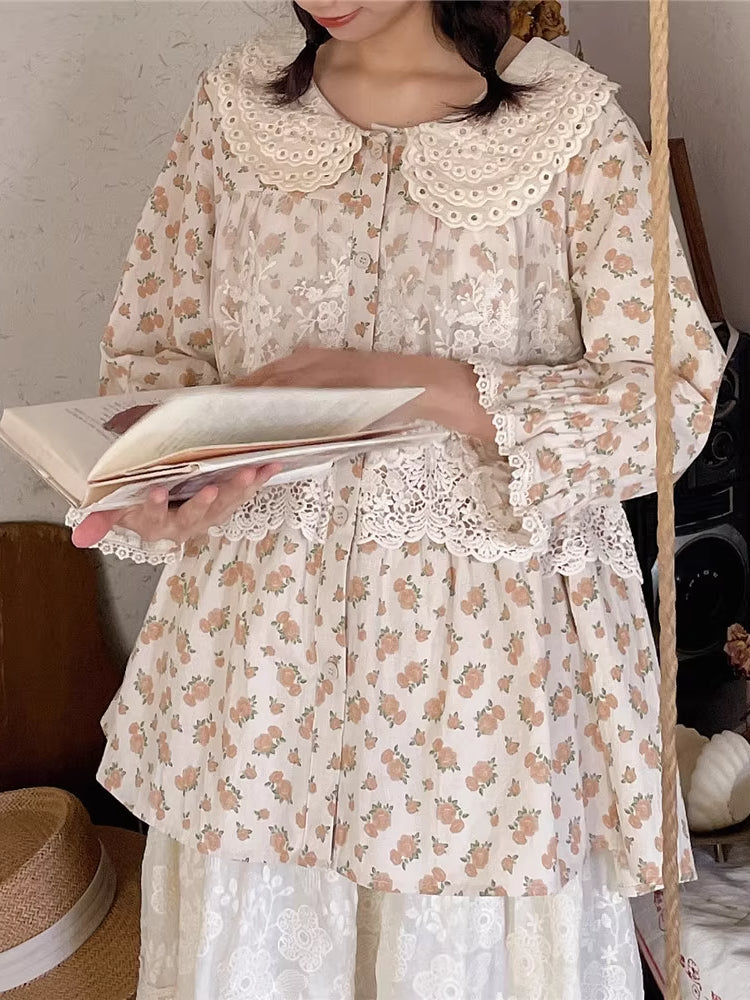 Lace Whisper Doll Collar Blouses-ntbhshop