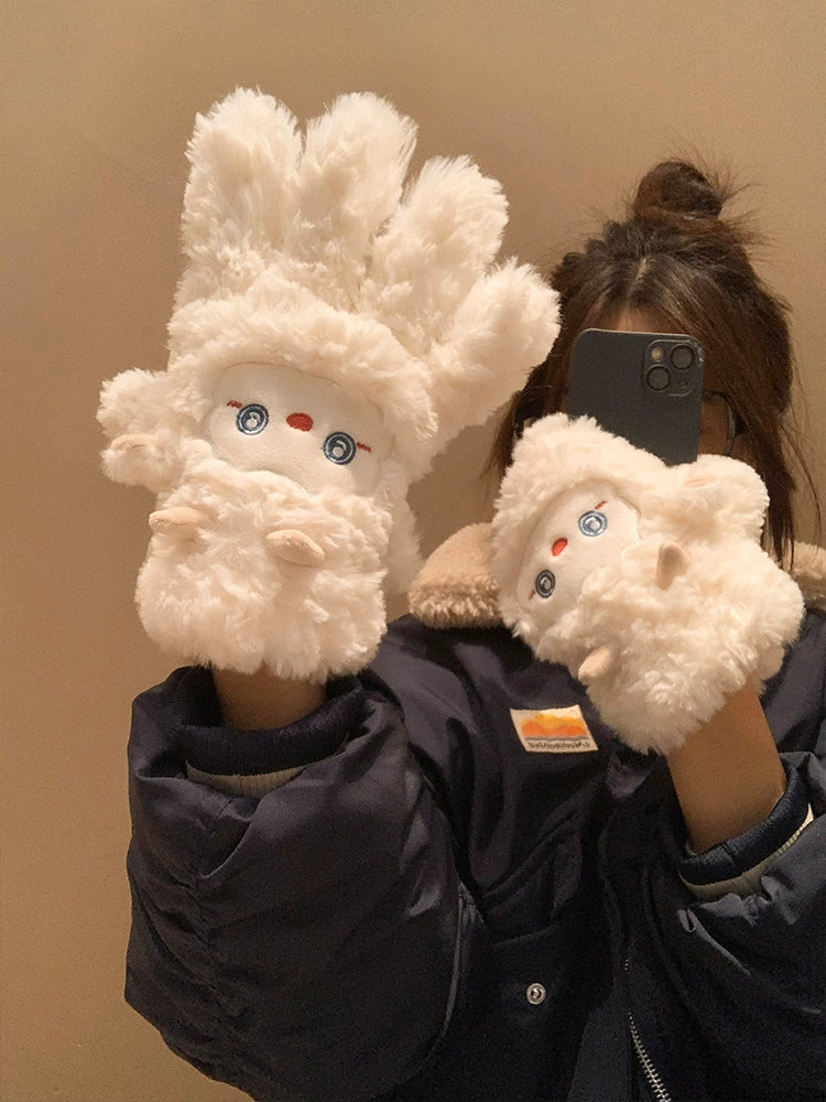 Sheep Cloud Cozy Plush Gloves-ntbhshop