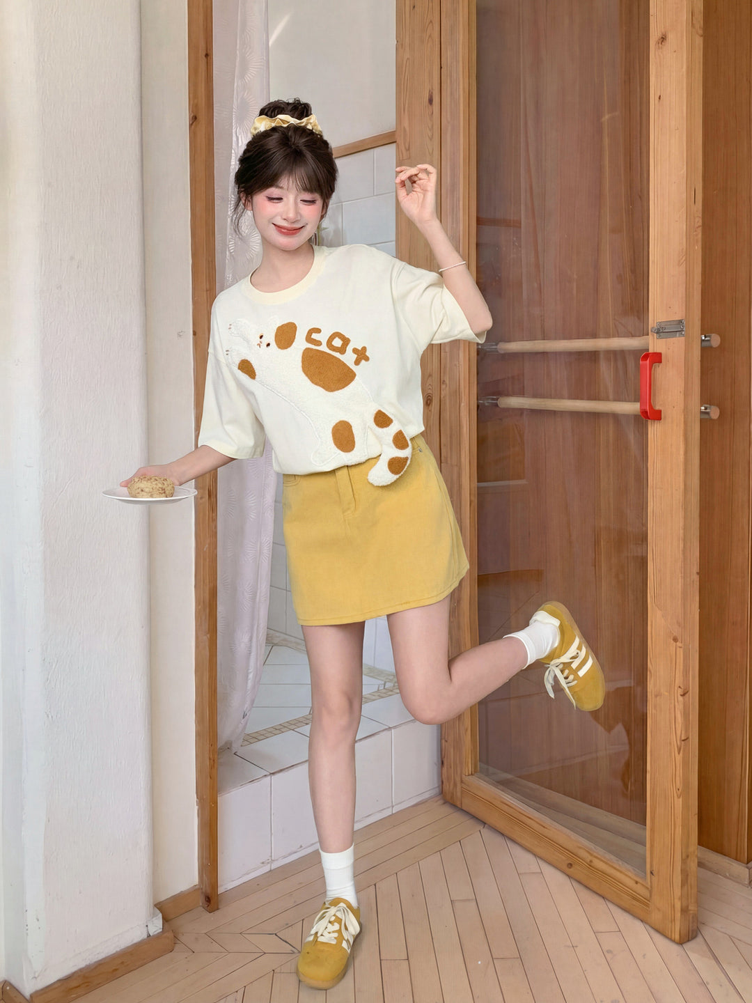 Milk Patch Cat Tee-Tops-ntbhshop