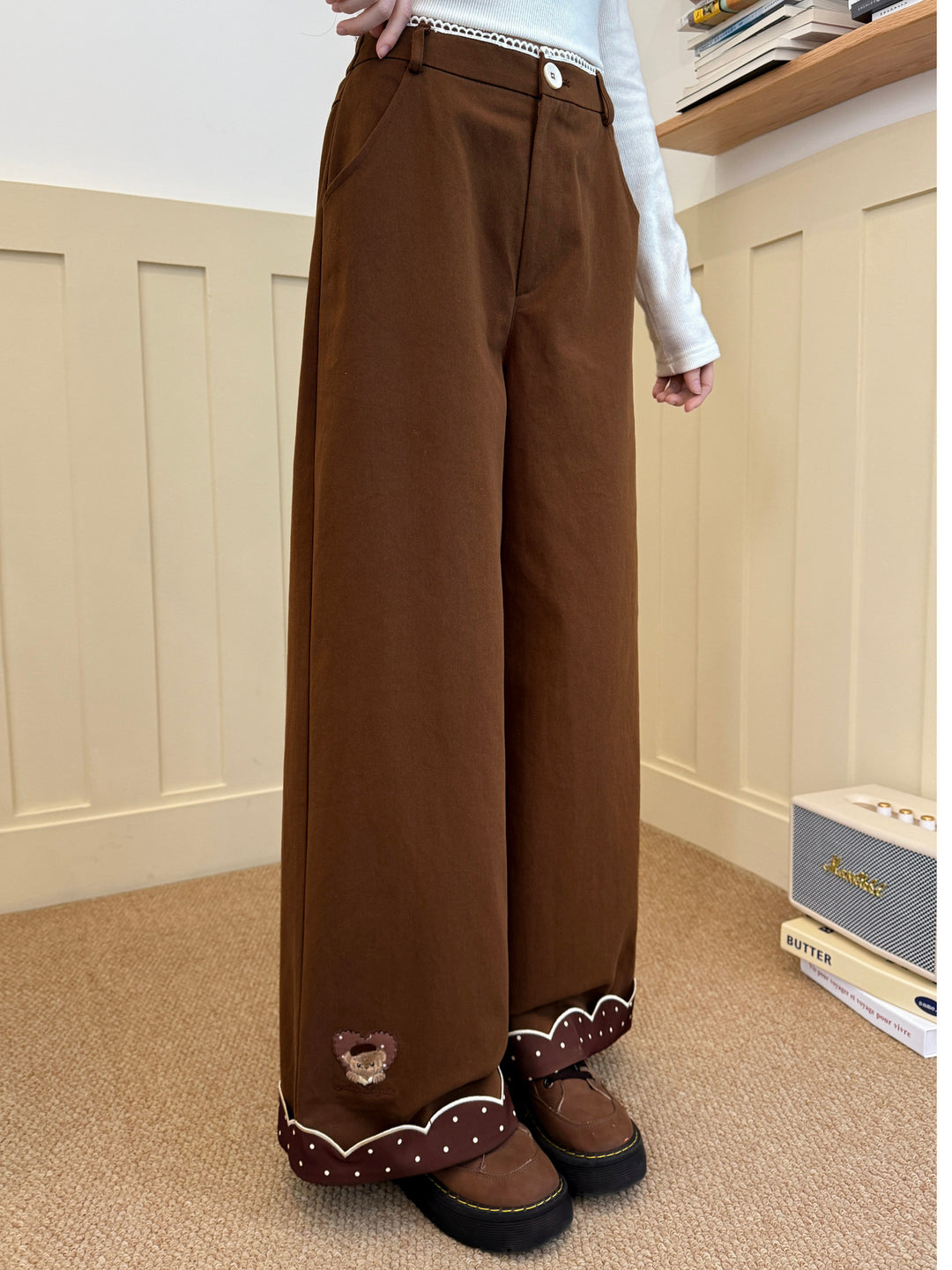 Cocoa Bear Cotton Pants-Bottoms-ntbhshop
