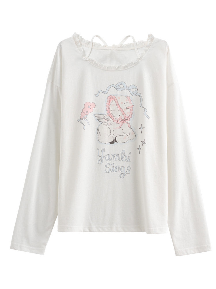 Angel Lamb Halter Tee-Tops-ntbhshop