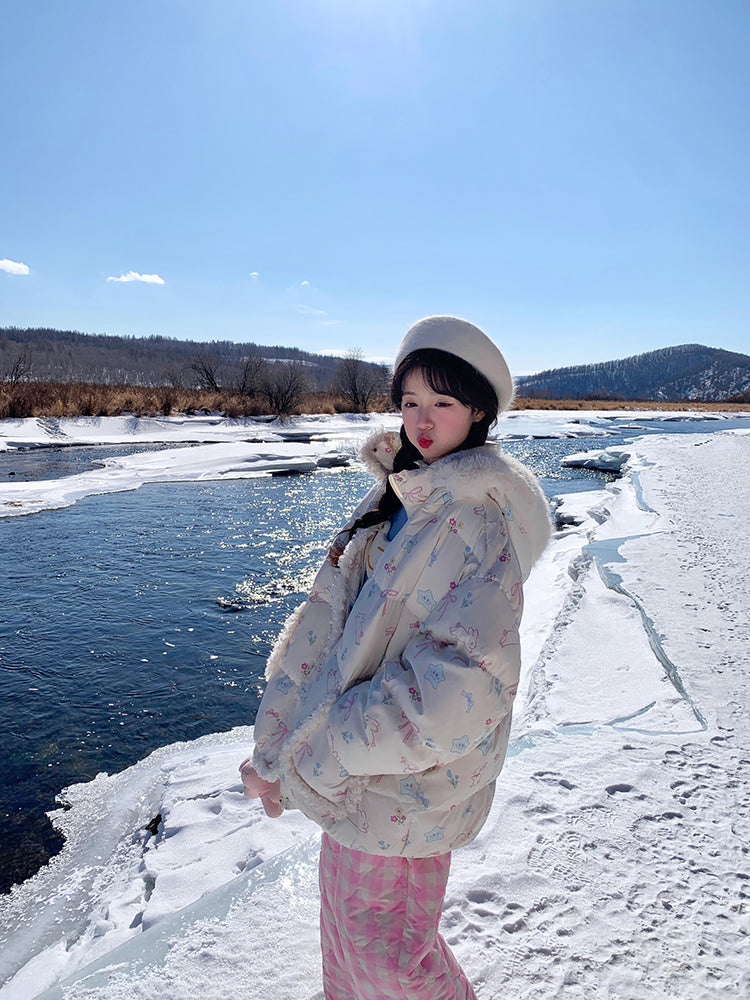 Bunny Meadow Dream Puffer Jacket-ntbhshop