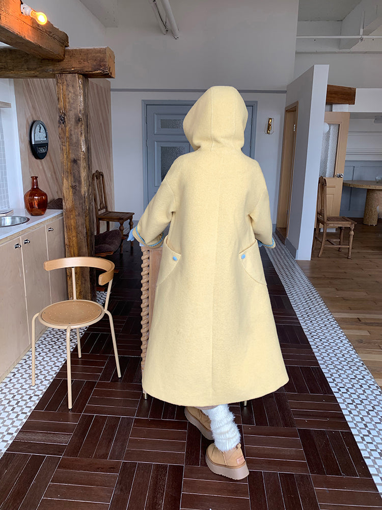 Cheese Trap Dopamine Trim Woolen Coat-ntbhshop