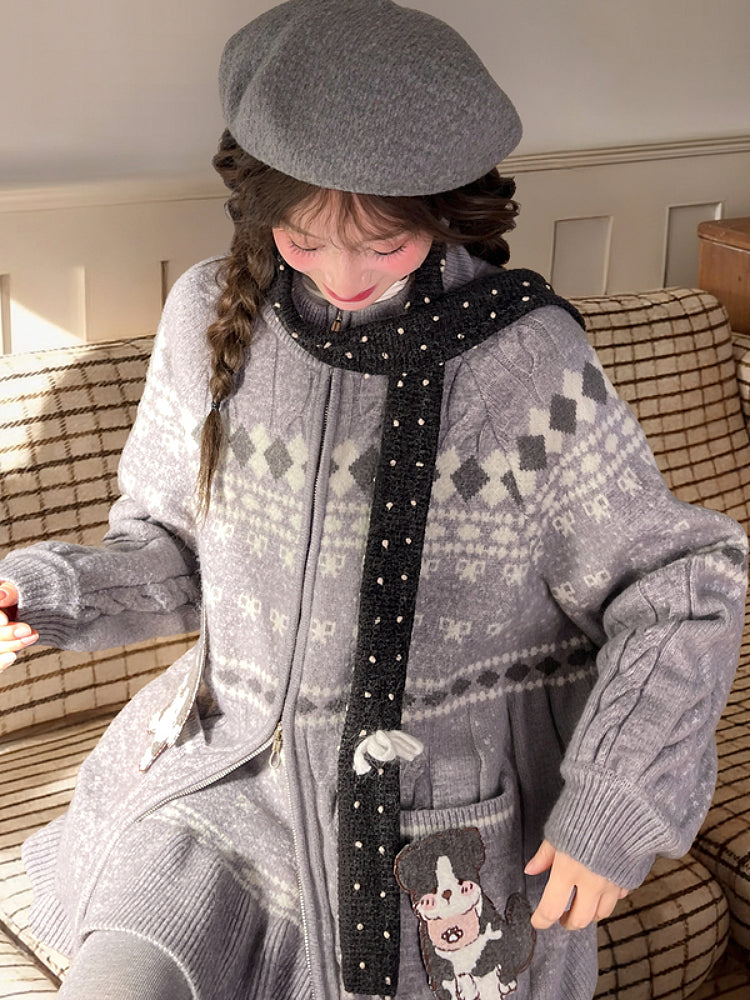 Snow Pup Knit Sweater & Skirt-ntbhshop