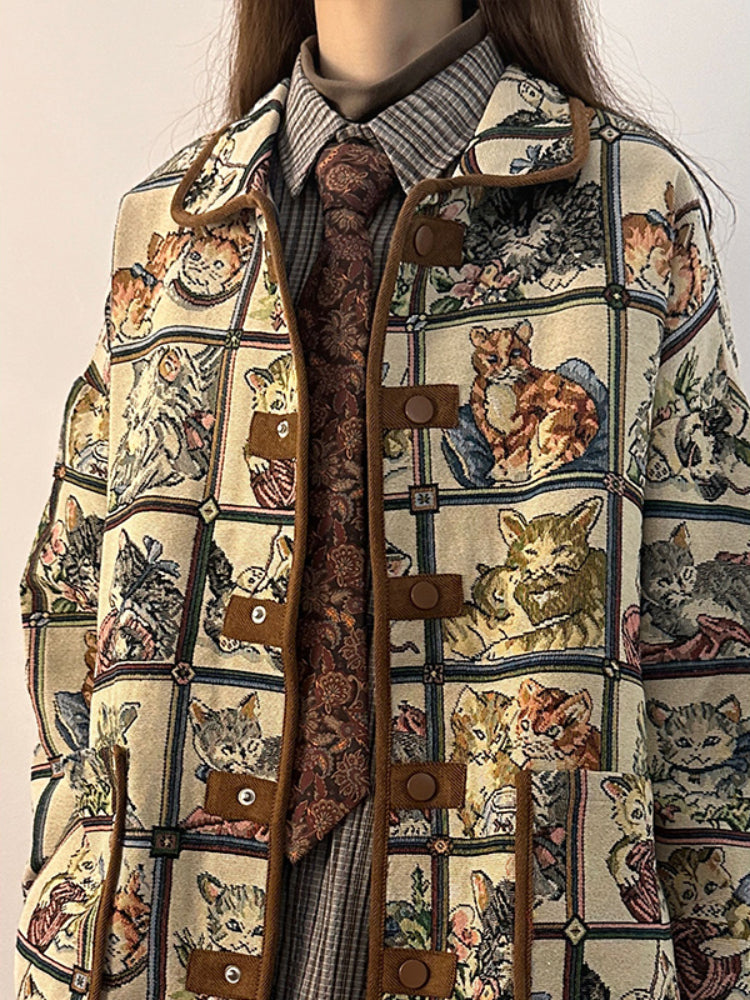 Cat Parade Retro Jacquard Jackets-ntbhshop