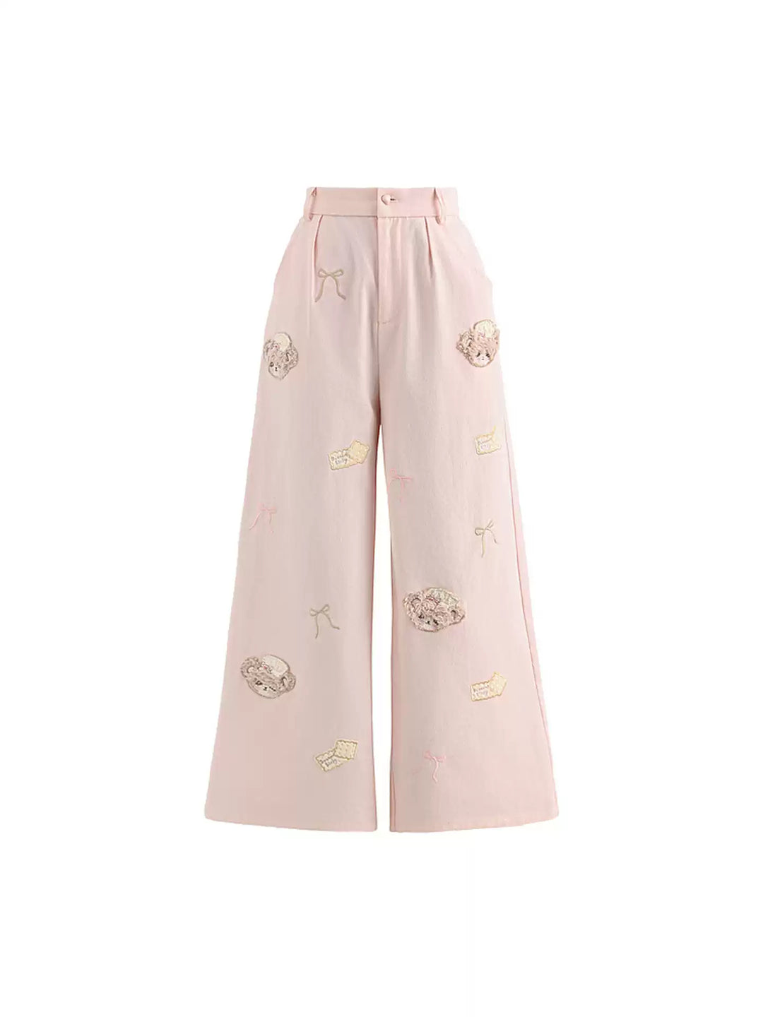 Bakery Bear Wide Leg Pants-Bottoms-ntbhshop