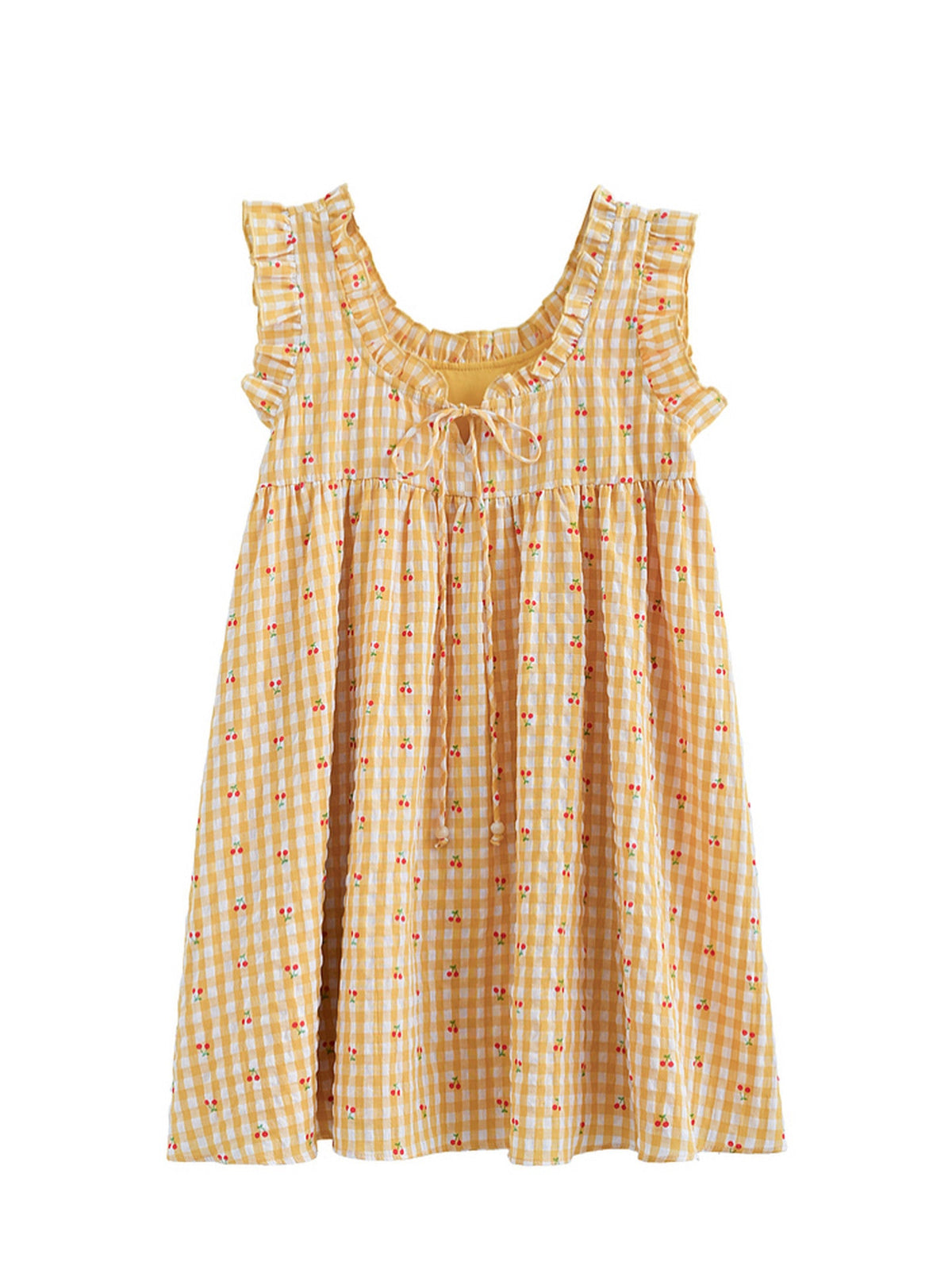 Sunny Gingham Babydoll Dress-Dresses-ntbhshop