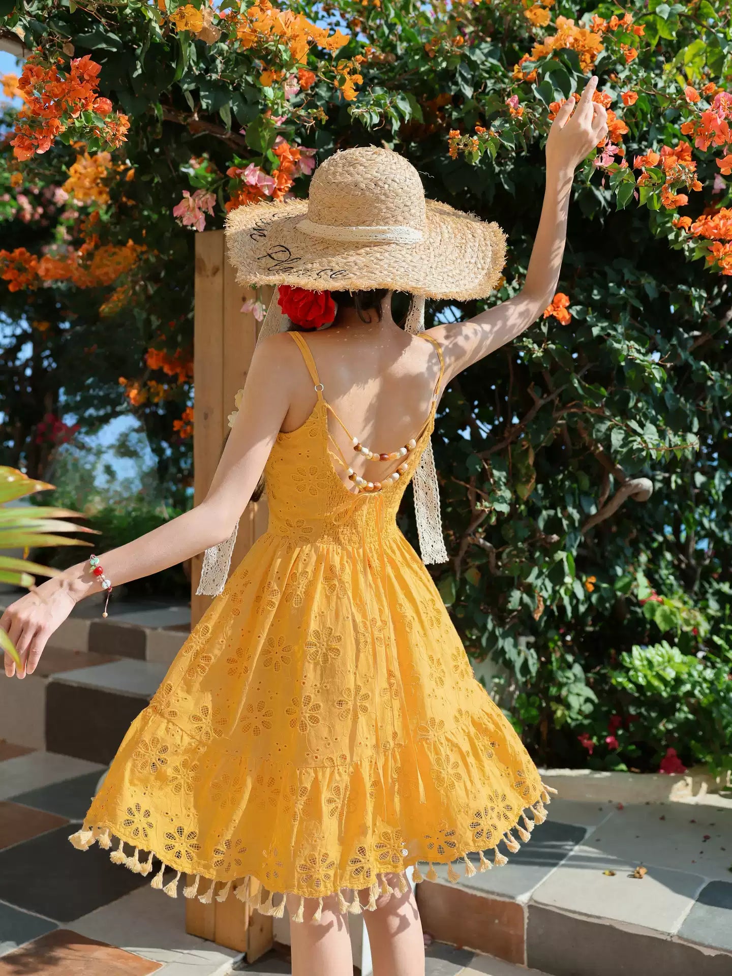 Sunflower Tassel Sundress-Dresses-ntbhshop