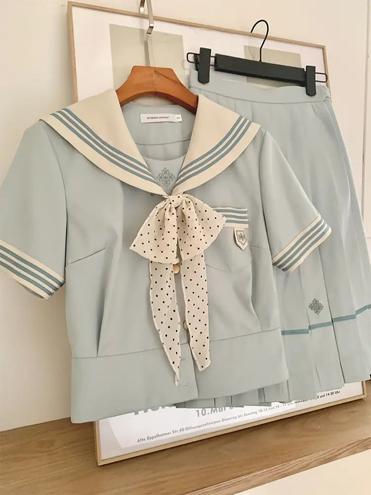 Azure Dream Short Sleeve JK Uniform Blouse-ntbhshop