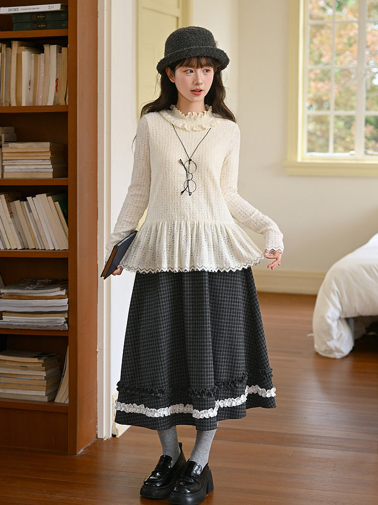 Moonfluff Lace Hem Turtleneck-ntbhshop