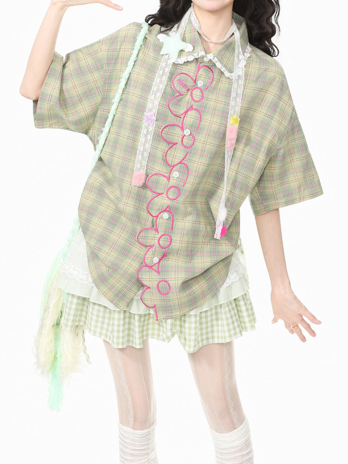 Garden Giggle Plaid Shirt-Tops-ntbhshop