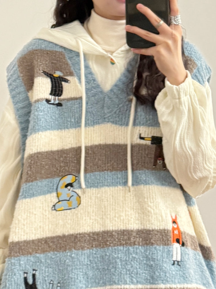 Cartoon Nostalgia Whimsy Knit Vests-ntbhshop