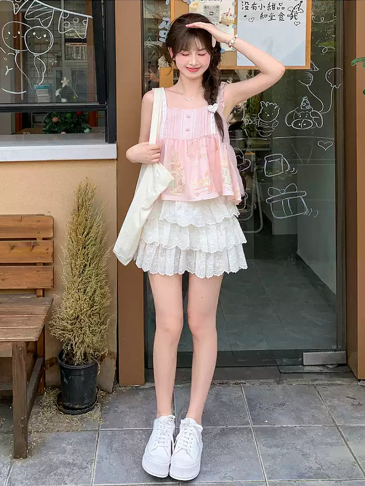 Petal Doll Lace Cami Top-Tops-ntbhshop