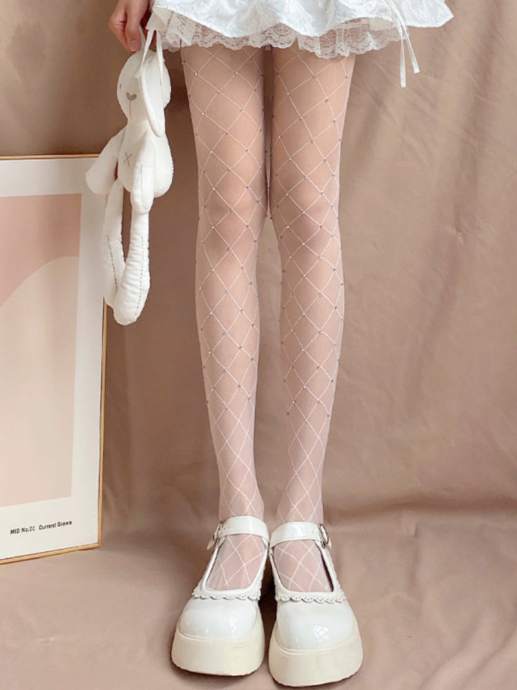 Crystal Lattice Glam Sheer Tights-ntbhshop