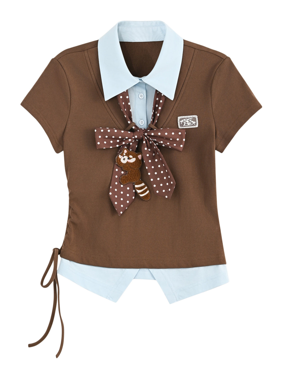 Roux Panda Colorblock Top & Tie-Tops-ntbhshop