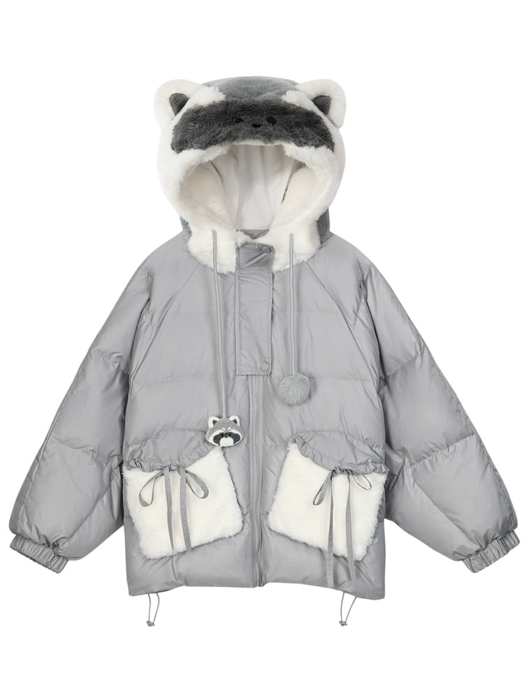 Racoon Cozy Down Puffer Jacket-ntbhshop