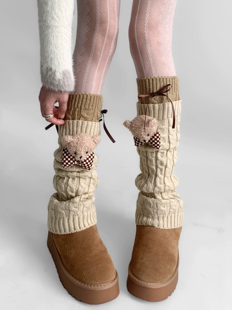Teddy Bow Knit Socks & Leg Warmers-ntbhshop