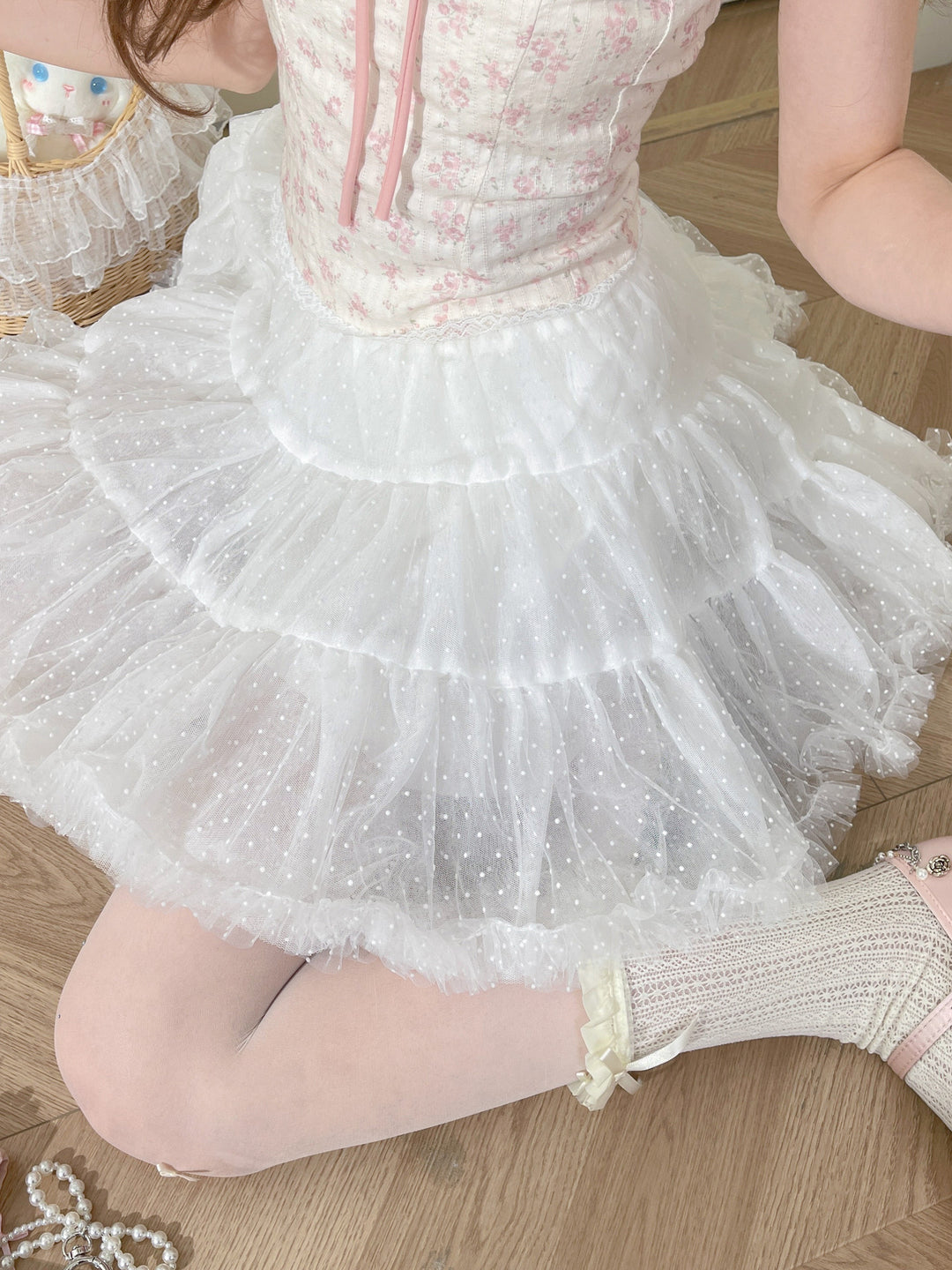 Swiss Dot Tulle Skirt-Bottoms-ntbhshop