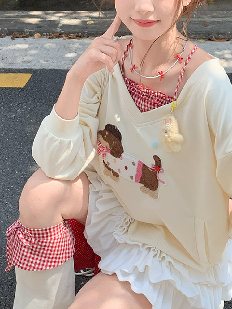 Cream Puff Pup Halter Sweatshirt & Pettiskirt-ntbhshop
