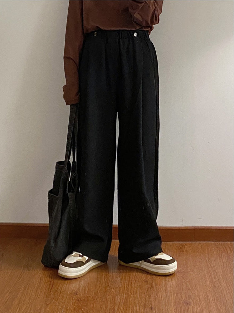 Falling Leaves Drape Pleated Pants-ntbhshop