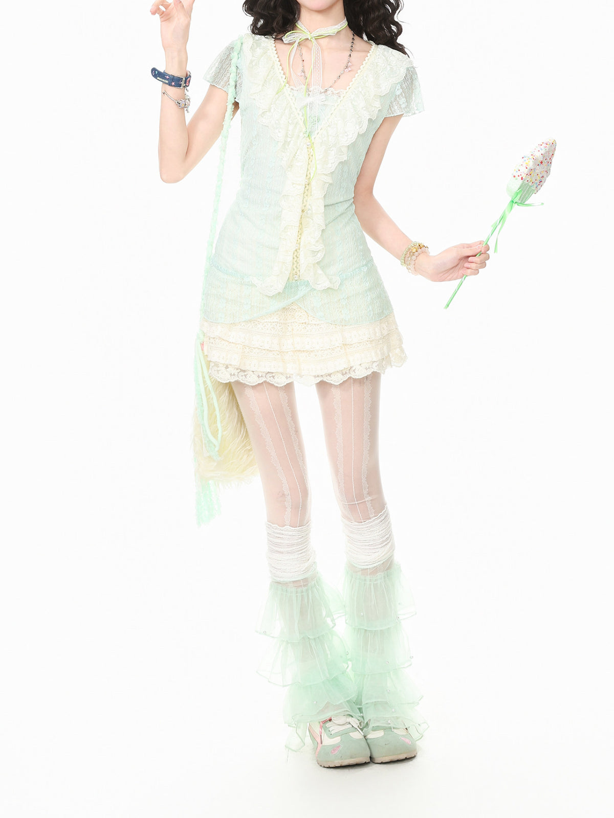 Vanilla Mint Blouse & Skirt-Sets-ntbhshop