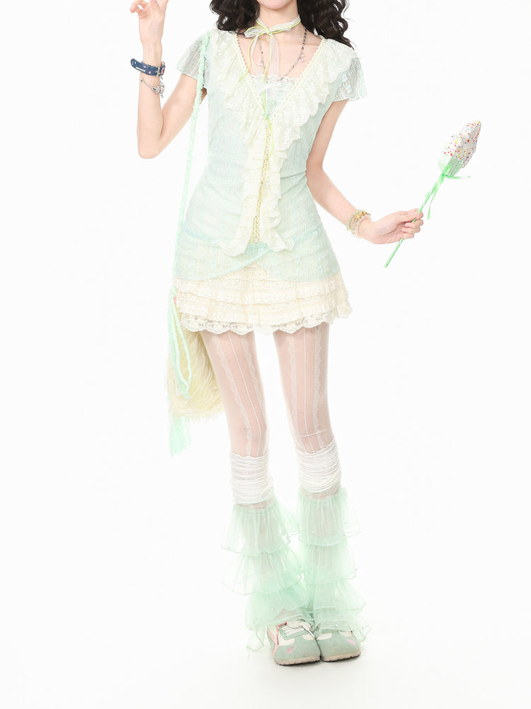 Vanilla Mint Blouse & Skirt-Sets-ntbhshop