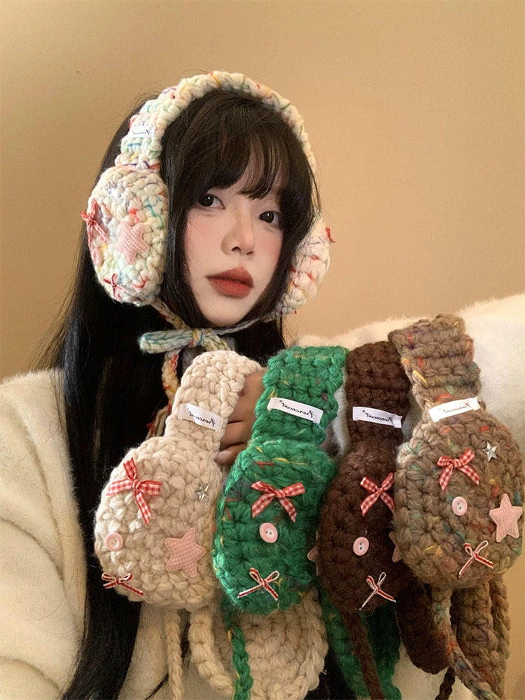 Winter Folk Cottage Knit Earmuffs-ntbhshop