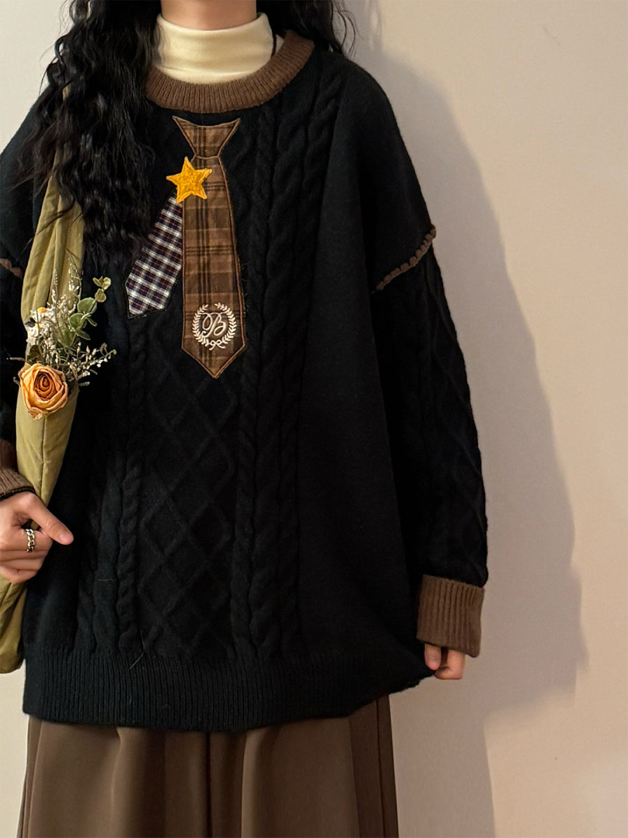 Old Grimoire Tie Knit Sweaters-Tops-ntbhshop