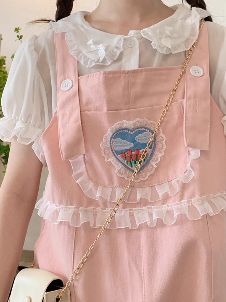 Misty Petal Sheer Bow Doll Collar Blouses-ntbhshop