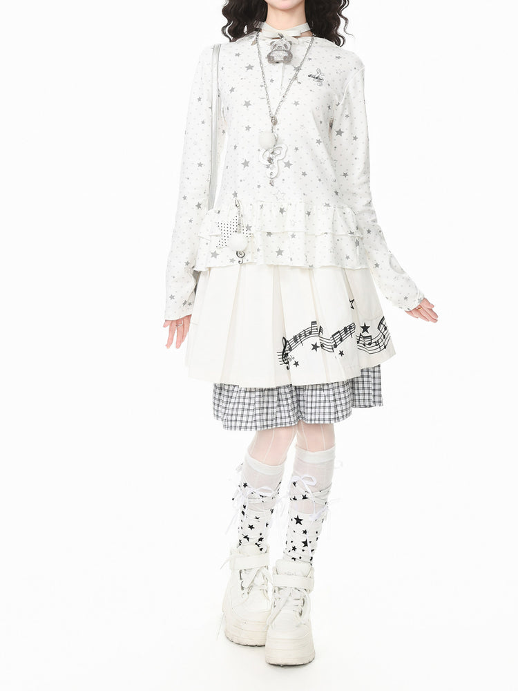 Whimsy Melody Pleated Skirt-Bottoms-ntbhshop