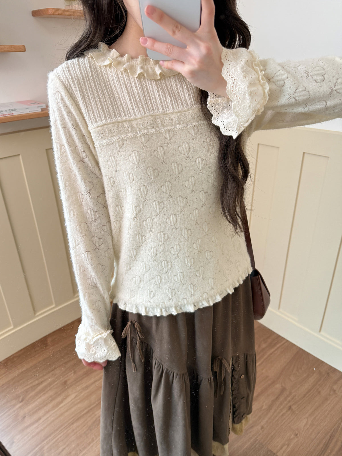 Milky Heart Ruffle Top-Tops-ntbhshop