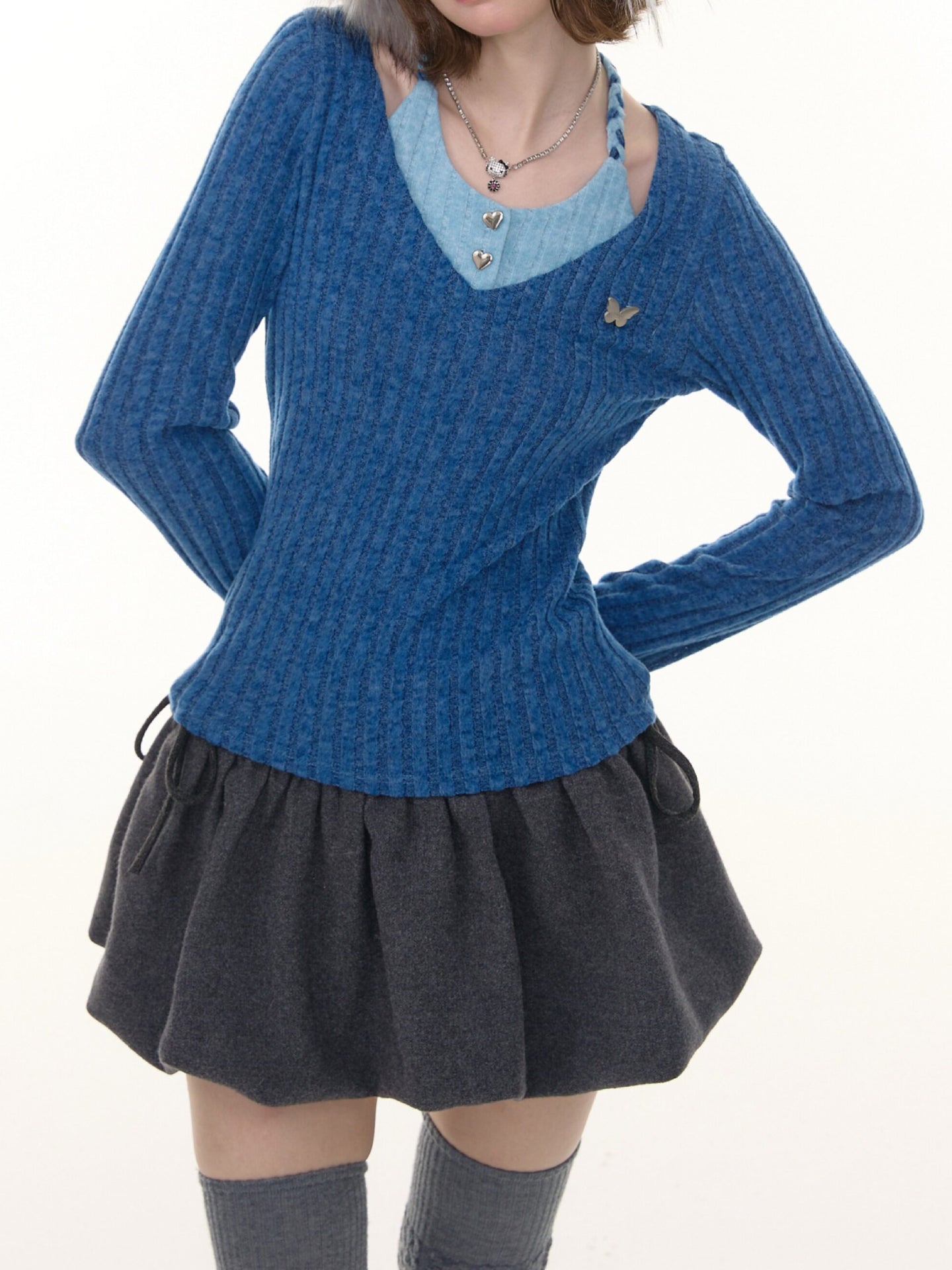 Butterfly Twist Rib Tops-Tops-ntbhshop