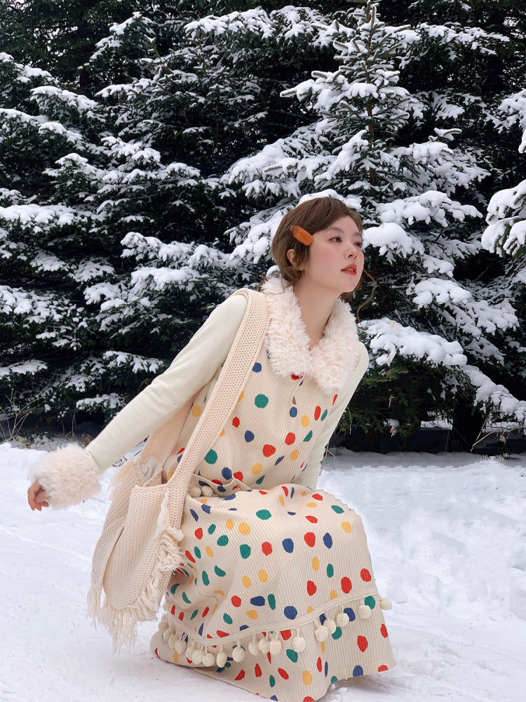 Sweet Circus Dots Pom Jumper Dress-ntbhshop