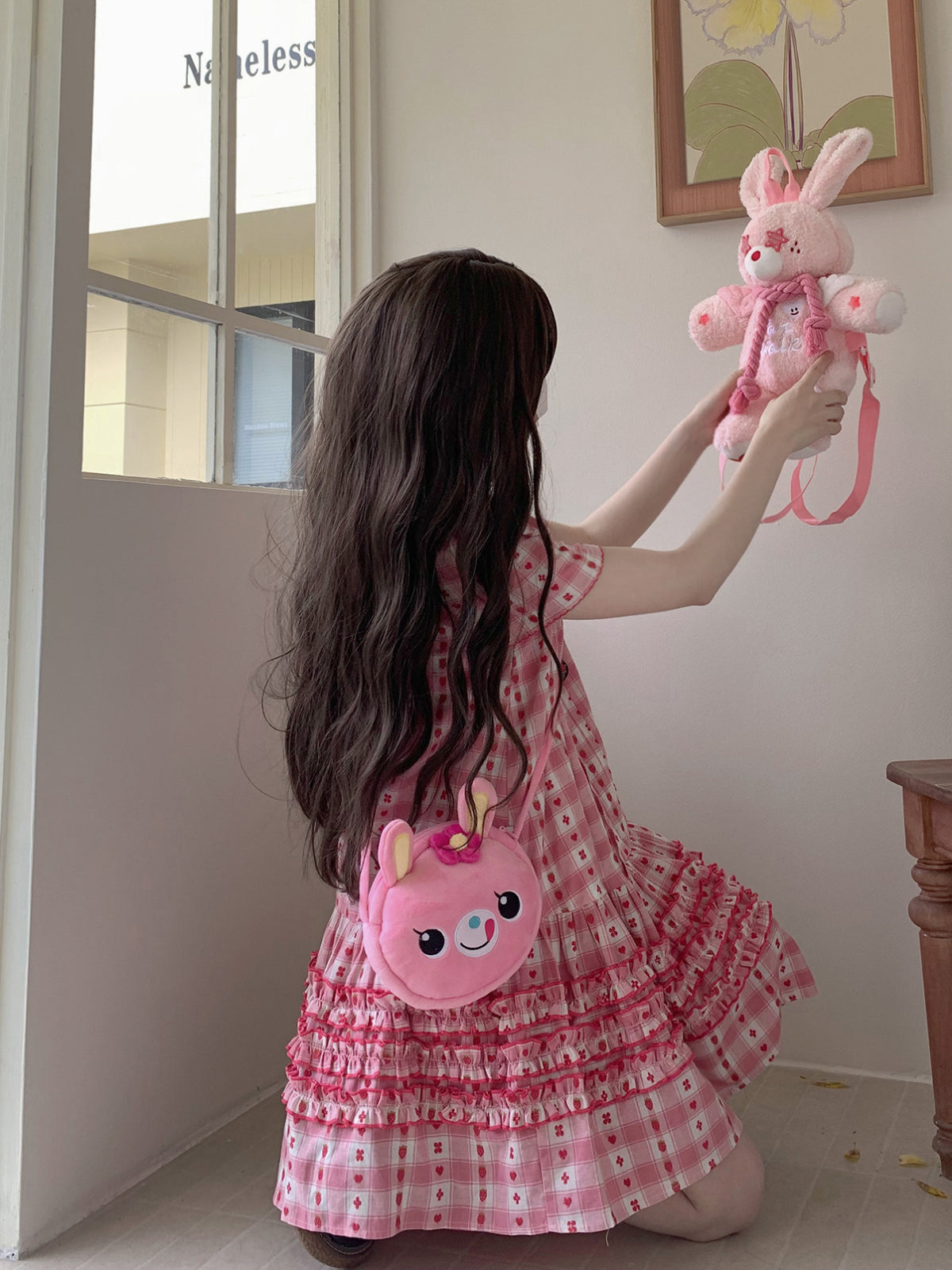 Berry Biscuit Cotton Gingham Dress-Dresses-ntbhshop