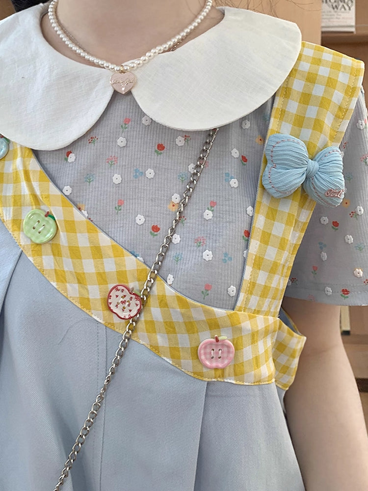 Whimsy Adventure Plaid Overall Shorts-ntbhshop