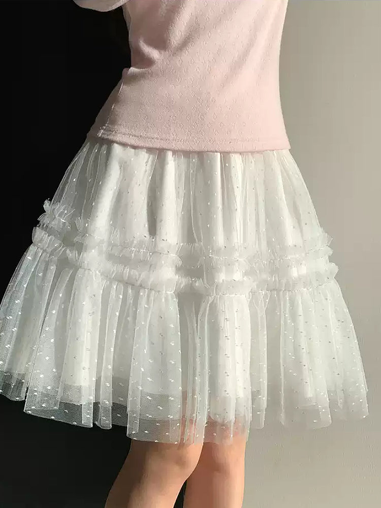 Snow Bloom Lace Tiered Skirts-Bottoms-ntbhshop