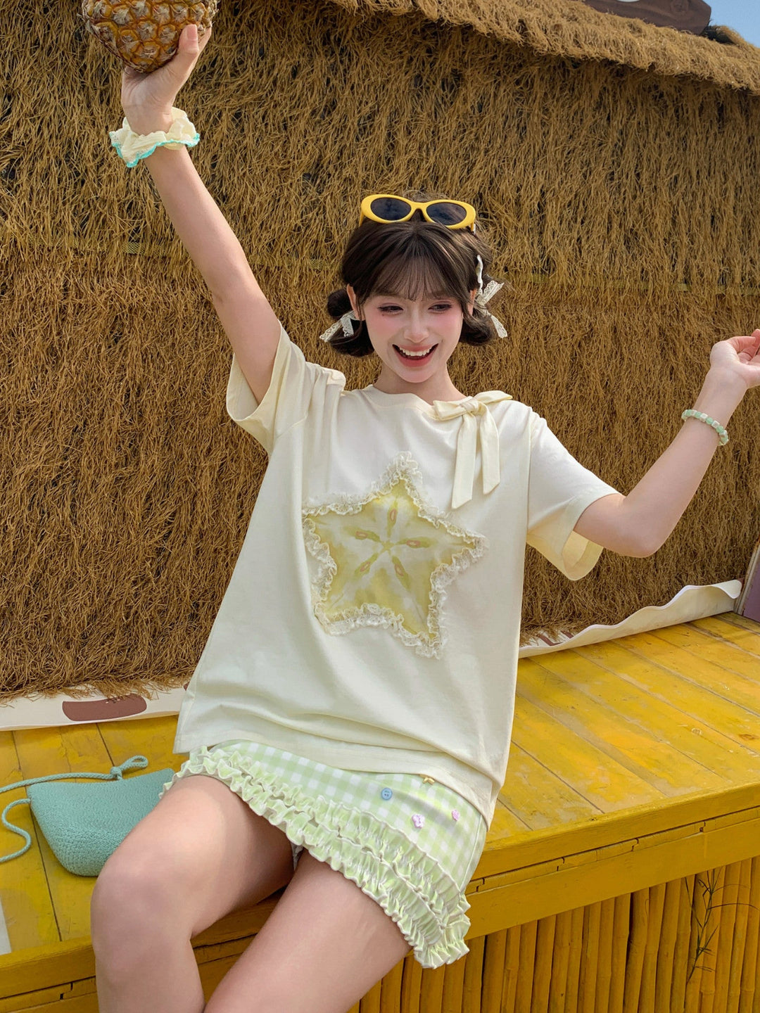 Starfruit Matcha Ribbon Tee-Tops-ntbhshop