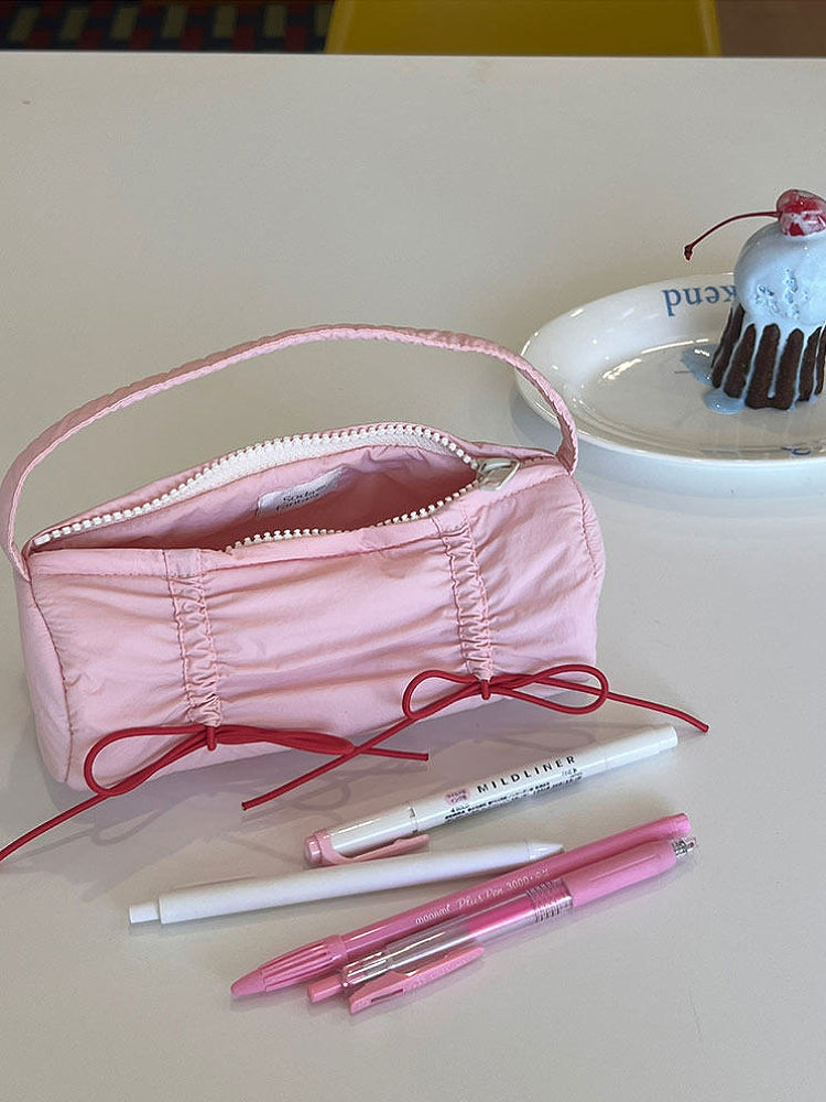 Ribbon Gather Pencil Pouches-Accessories-ntbhshop