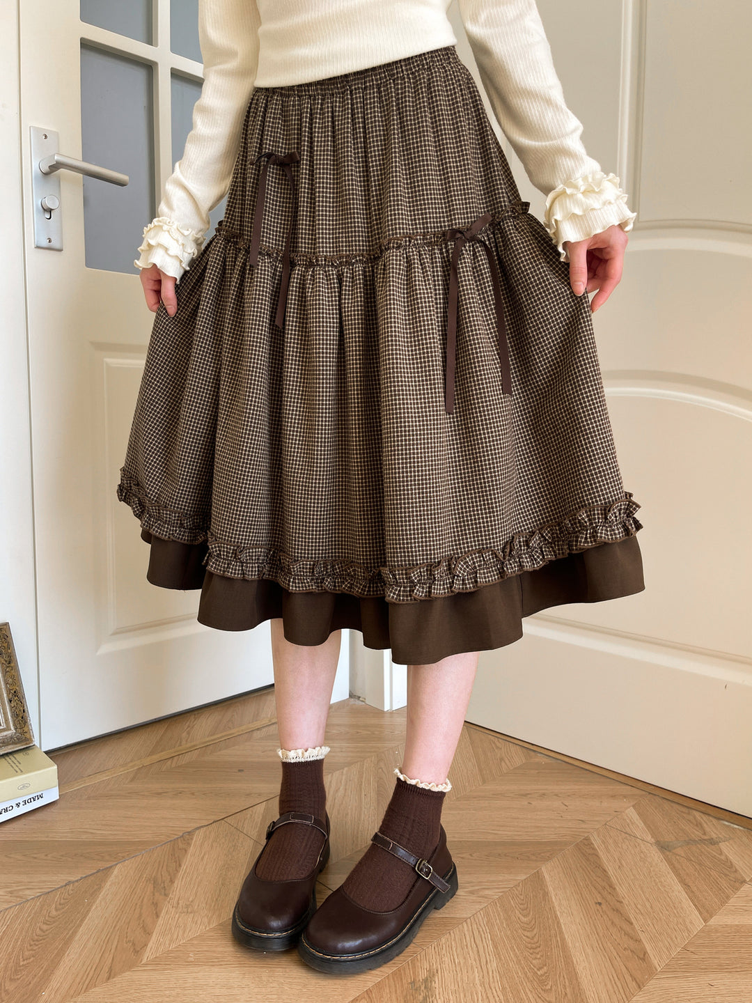 Cocoa Doll Gingham Skirt-Bottoms-ntbhshop