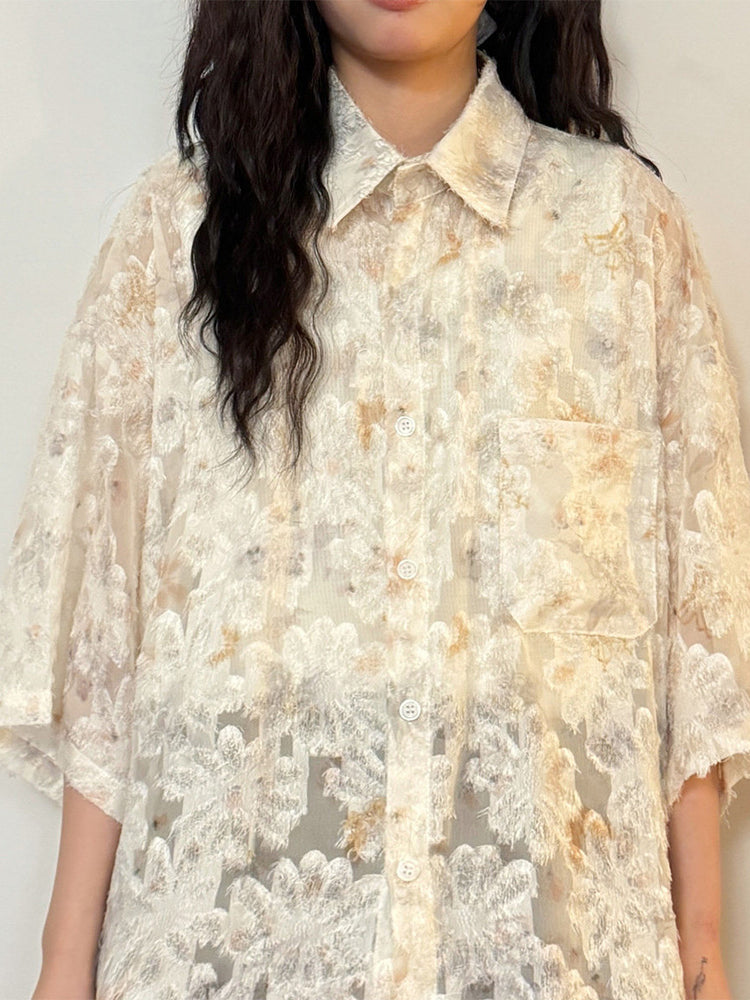 Parchment Flutter Fringe Shirt-Tops-ntbhshop