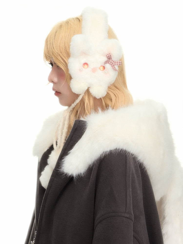 Snow Bunny Puff Earmuffs-ntbhshop