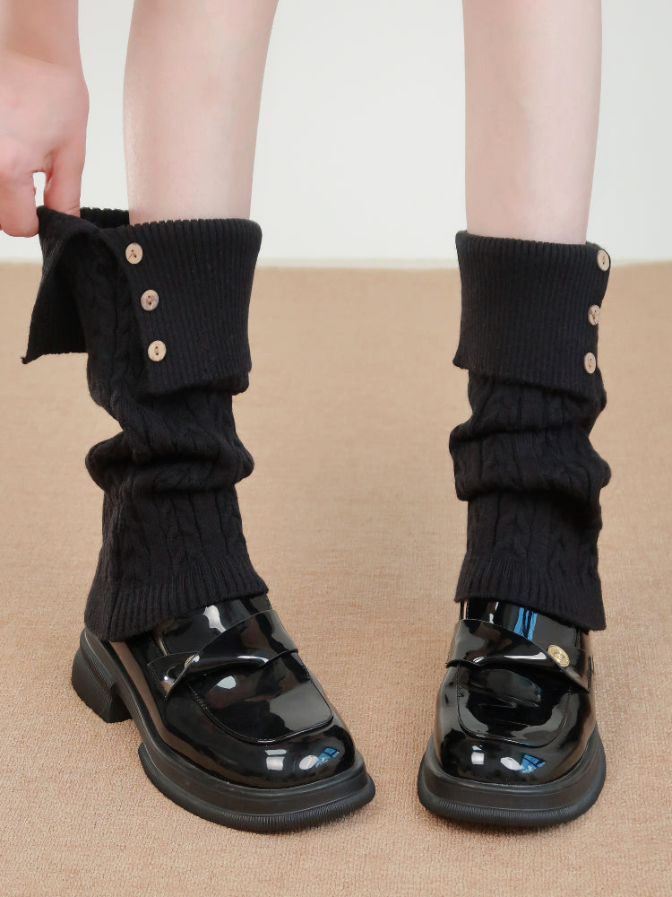Sweater Collar Button Leg Warmers-ntbhshop