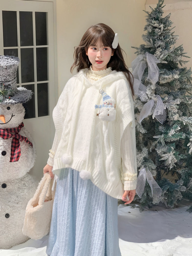 Snowman Cottage Knit Capes-Outerwear-ntbhshop