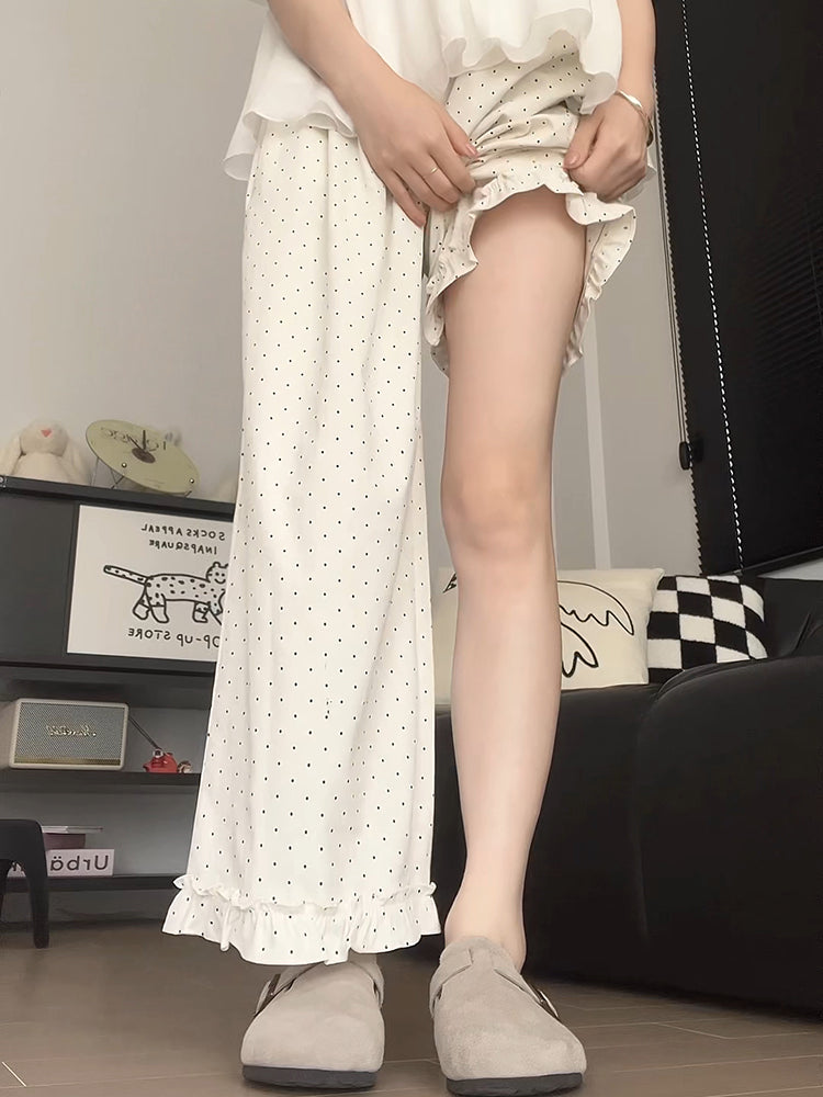 Dot Bloom Ruffle Pants-ntbhshop
