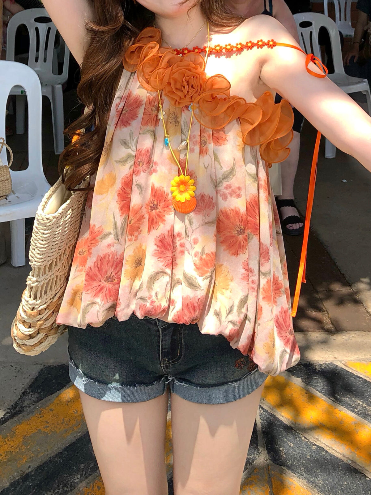 Flower Bomb Asymmetric Camis-Tops-ntbhshop
