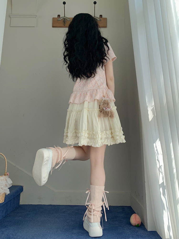 Vanilla Cake High Waist Lace Skirt-ntbhshop