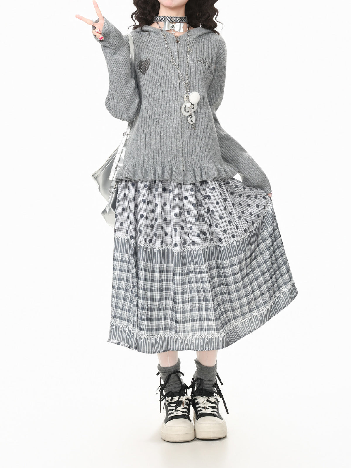 Mew Ruffle Knit Hoodies-Outerwear-ntbhshop